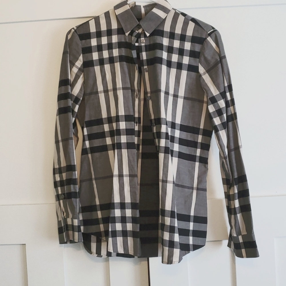 Authentic Burberry Plaid Button Up Shirt